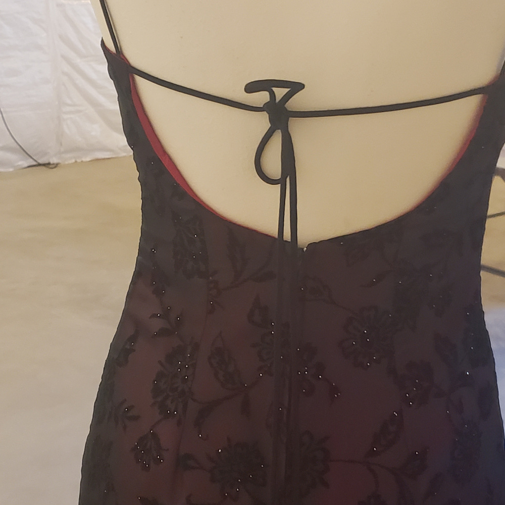 Burgandy and Black Cocktail dress